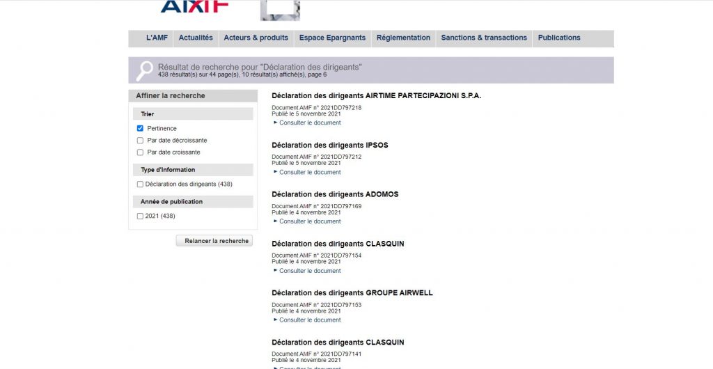 Comment repérer les achats du comité de direction ? + Analyse en direct