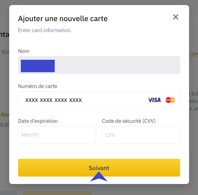 Etape 3 Dépôt Binance